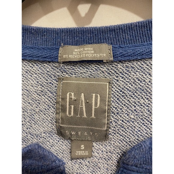 GAP Women Blue Henley Sweatshirt Pullover Size S Relaxed Fit Casual Comfort - Picture 2 of 3